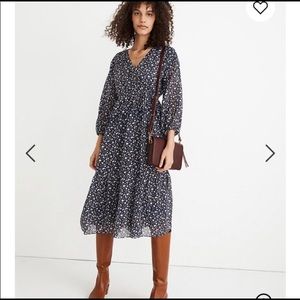 NWT Madewell long sleeve floral midi dress